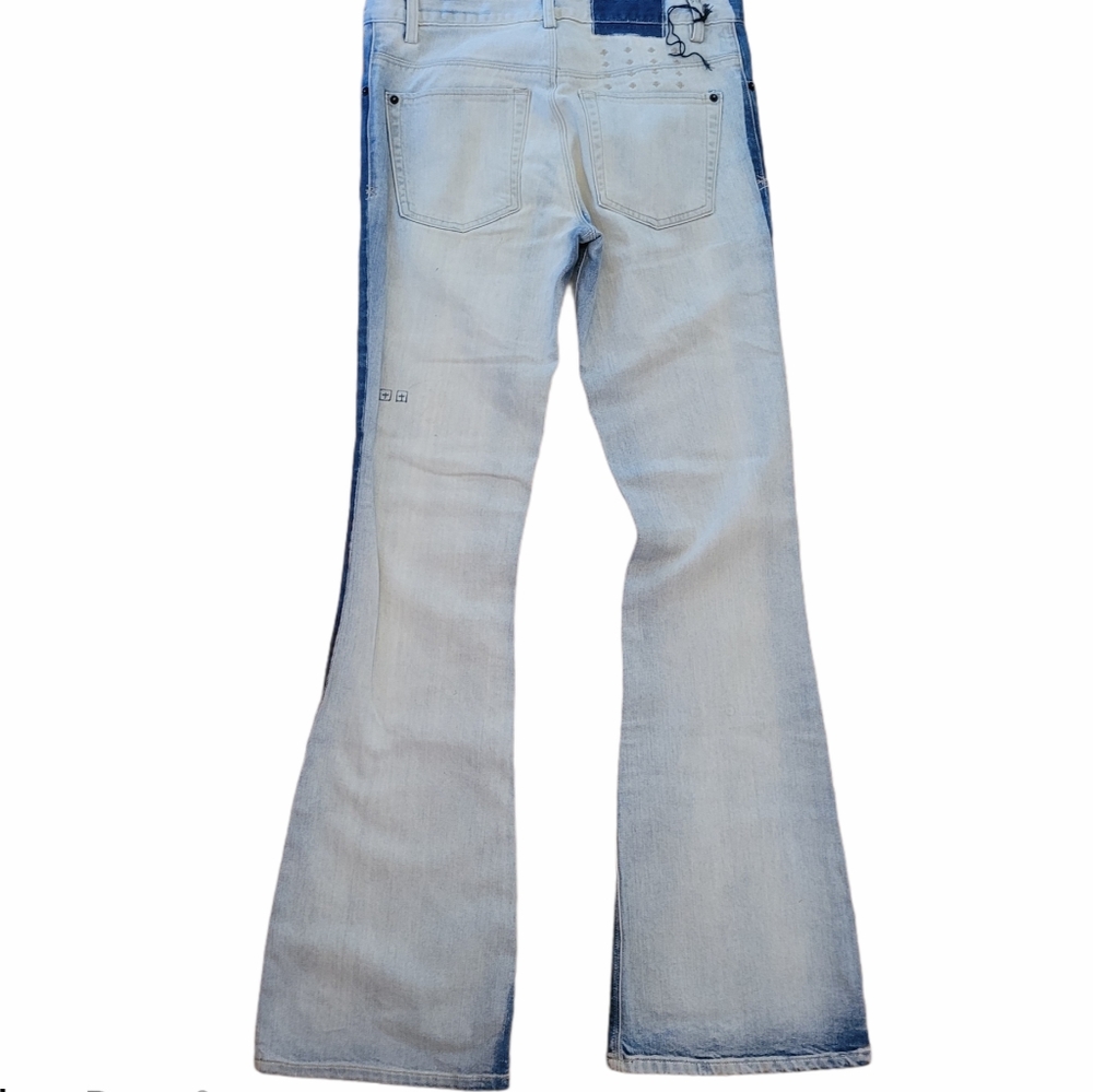 ARITZIA KSUBI ~ Hendrix Flare Two Tone Blue Denim Jeans Sz 31 - Picture 2 of 14